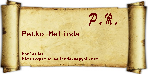 Petko Melinda névjegykártya