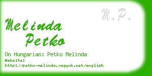 melinda petko business card
